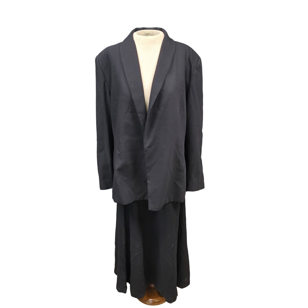 Isabel Ardee Skirt Suit Womens 12 Black Good Shawl Collar Blazer Maxi Skirt Set